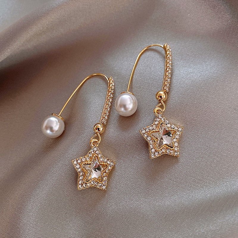 All-match Irregular Pearl Ear Hoop Earrings-Jewearrings