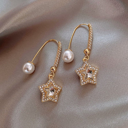 All-match Irregular Pearl Ear Hoop Earrings-Jewearrings