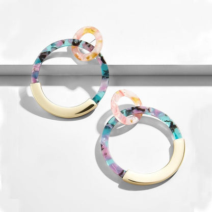 Alloy Acrylic Acrylic Sheet Geometry Circle Earrings-Jewearrings