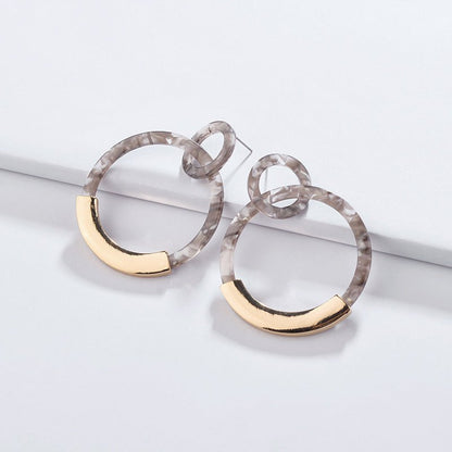 Alloy Acrylic Acrylic Sheet Geometry Circle Earrings-Jewearrings