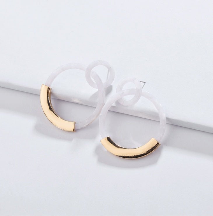 Alloy Acrylic Acrylic Sheet Geometry Circle Earrings-Jewearrings