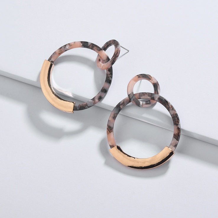 Alloy Acrylic Acrylic Sheet Geometry Circle Earrings-Jewearrings