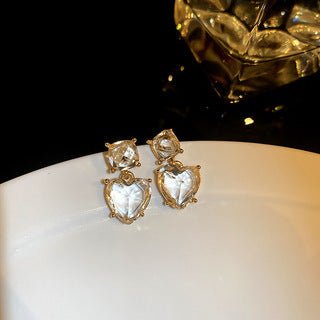 Alloy Baroque Irregular Clear Acrylic Earrings-Jewearrings