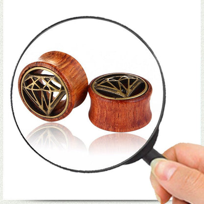 Alloy Casting Diamond Wood Stud Earrings-Jewearrings