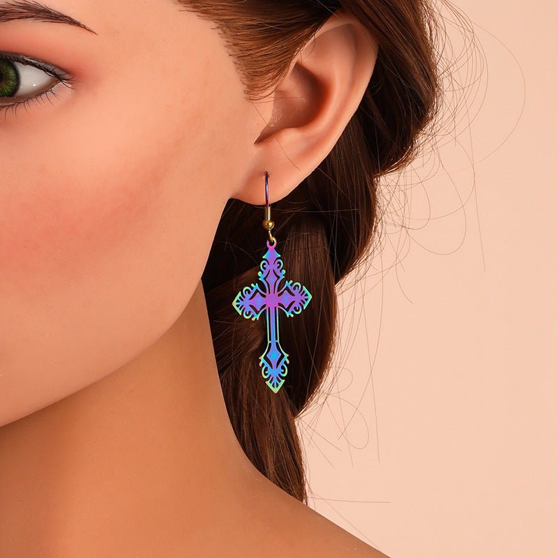 Alloy Cross Pumpkin Head Ice Man Earrings For Women-Jewearrings