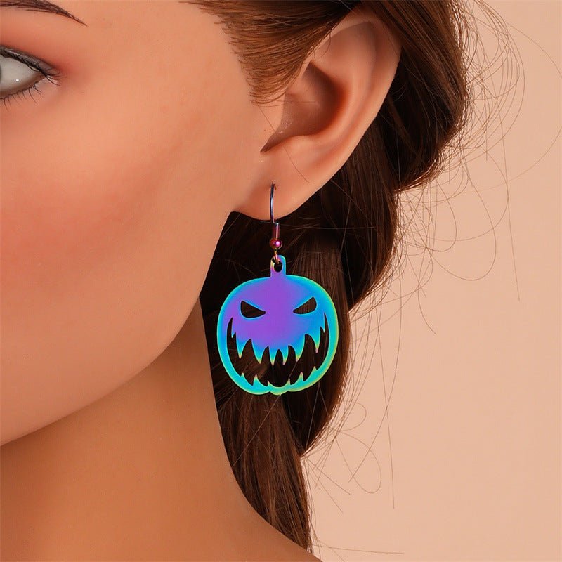 Alloy Cross Pumpkin Head Ice Man Earrings For Women-Jewearrings