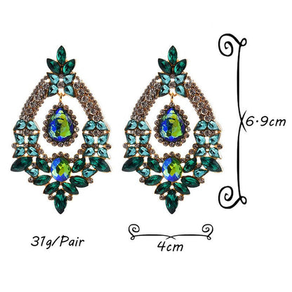 Alloy Diamond Marquise Flower Stud Women's Earrings-Jewearrings