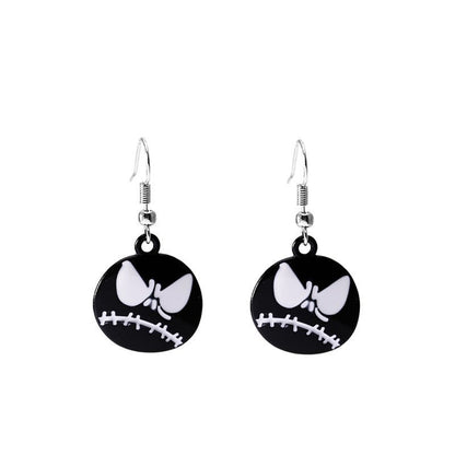 Alloy Dripping Oil Funny Pumpkin Earrings-Jewearrings