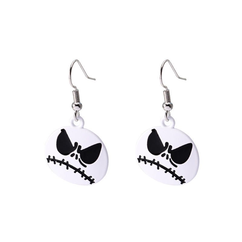 Alloy Dripping Oil Funny Pumpkin Earrings-Jewearrings