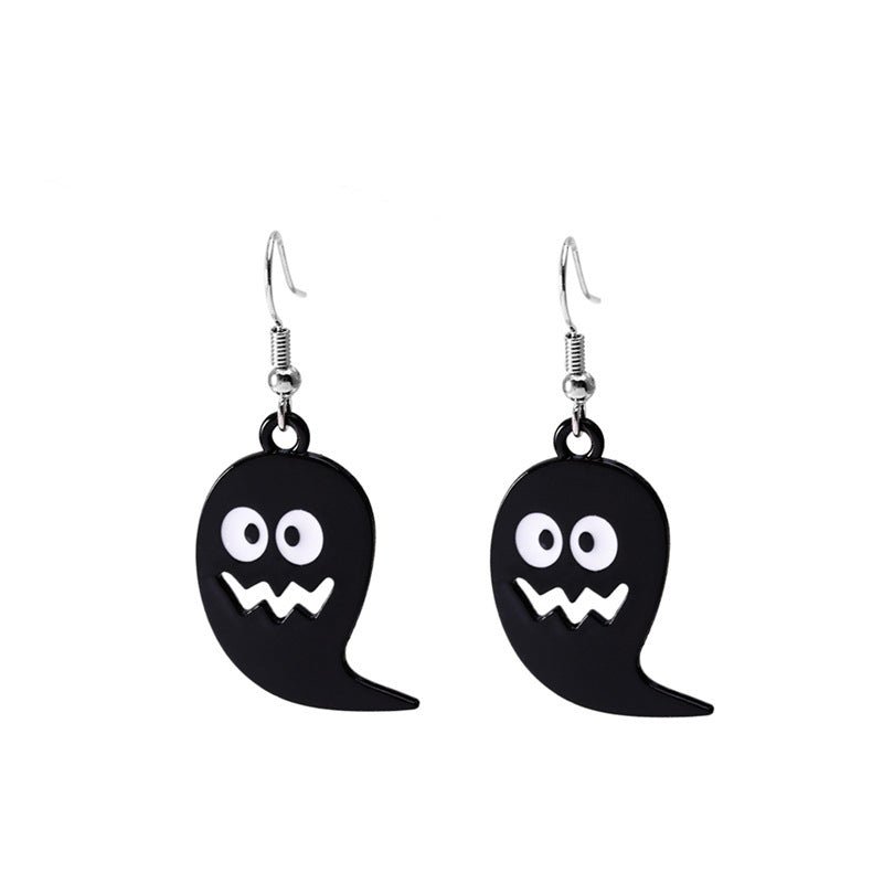 Alloy Dripping Oil Funny Pumpkin Earrings-Jewearrings