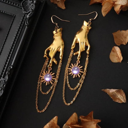 Alloy Gold Bracelet Sun Pendant Earrings-Jewearrings