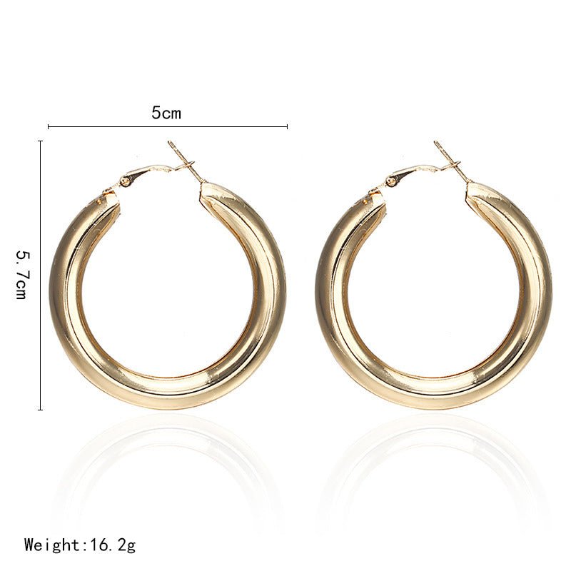 Alloy Hoop Earrings Women's Golden Noble Bohemian Trinkets-Jewearrings