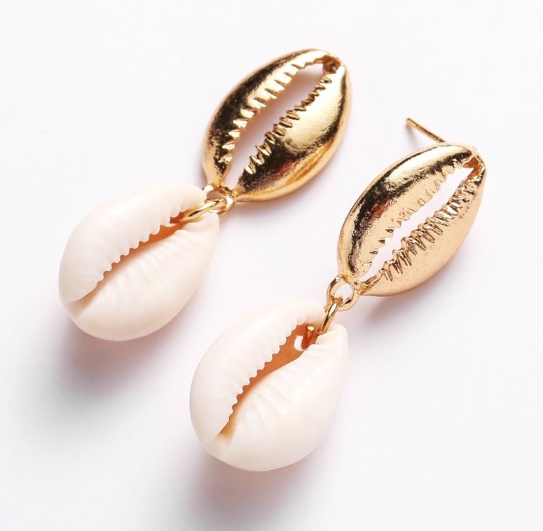 Alloy shell earrings-Jewearrings