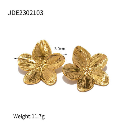 Allysa Flower Gold Earrings-Jewearrings