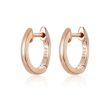 Amazon Hot Sale S925 Sterling Silver Earrings Women Fashion Real Gold Plated Temperament European And American Gold Simple Earrings Sce808-Jewearrings