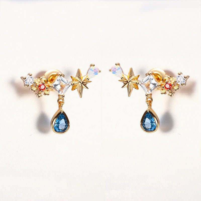 Amusement Park Blue Water Drop Earrings-Jewearrings