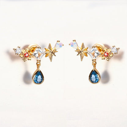 Amusement Park Blue Water Drop Earrings-Jewearrings