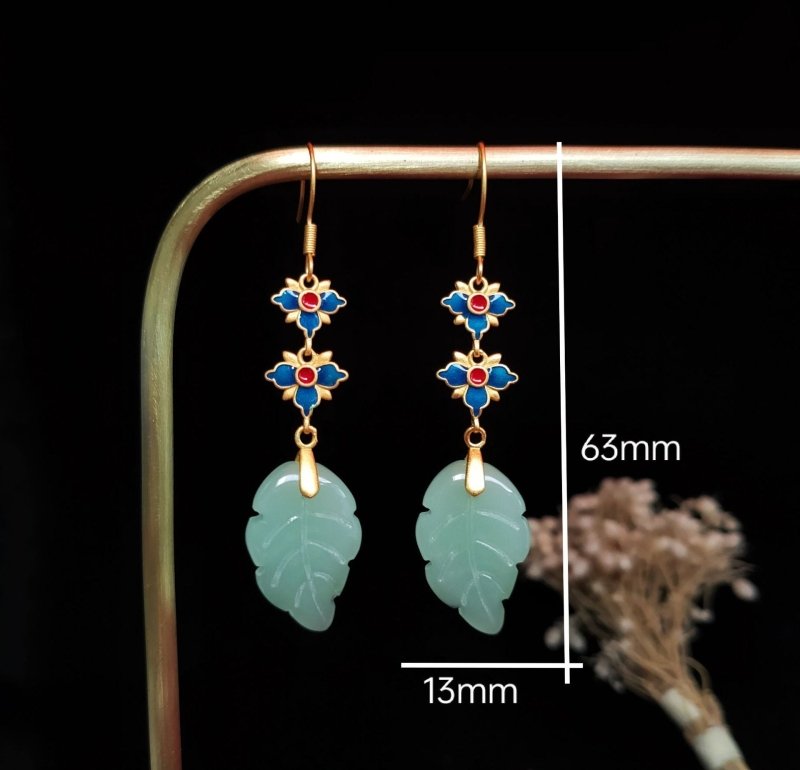 Ancient Gold-plated Enamel Painted Earrings-Jewearrings