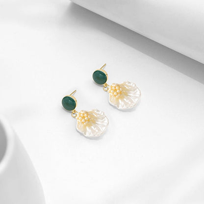 Ancient Stud Shell Earrings-Jewearrings