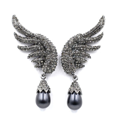 Angel Earrings Alloy Diamond Pearl-Jewearrings