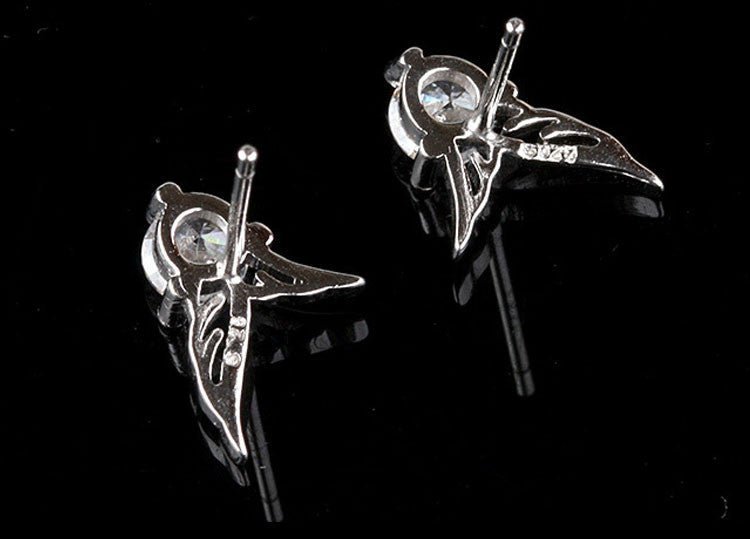 Angel Earrings Alloy Silver Plated CZ-Jewearrings