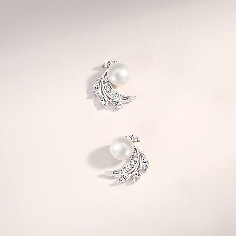 Angel Earrings Bead Sterling Silver Studs-Jewearrings