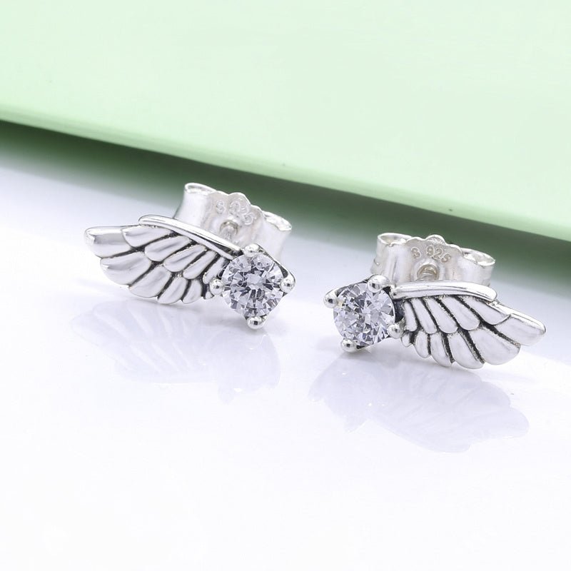 Angel Earrings Bright 925 Silver-Jewearrings