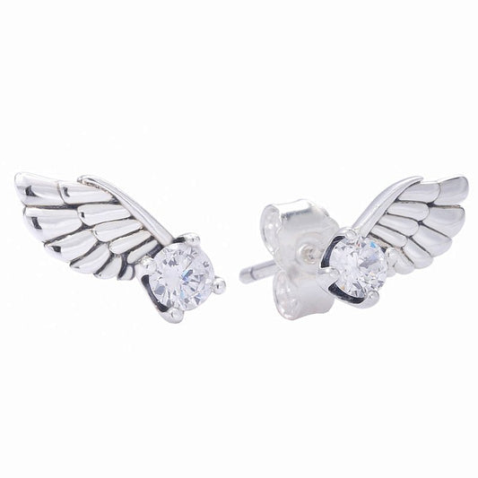 Angel Earrings Bright 925 Silver-Jewearrings