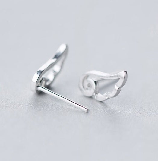 Angel Earrings Brushed Silver-Jewearrings