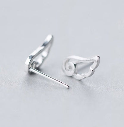 Angel Earrings Brushed Silver-Jewearrings