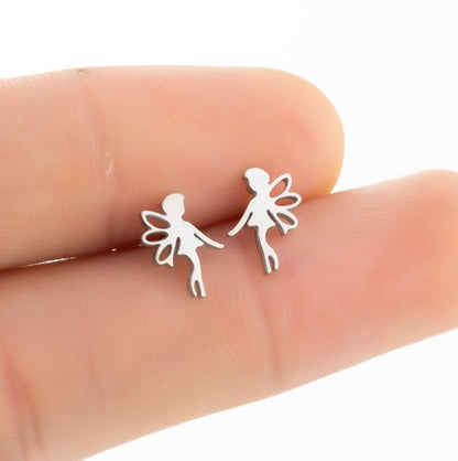 Angel Earrings Butterfly Fairy Studs-Jewearrings