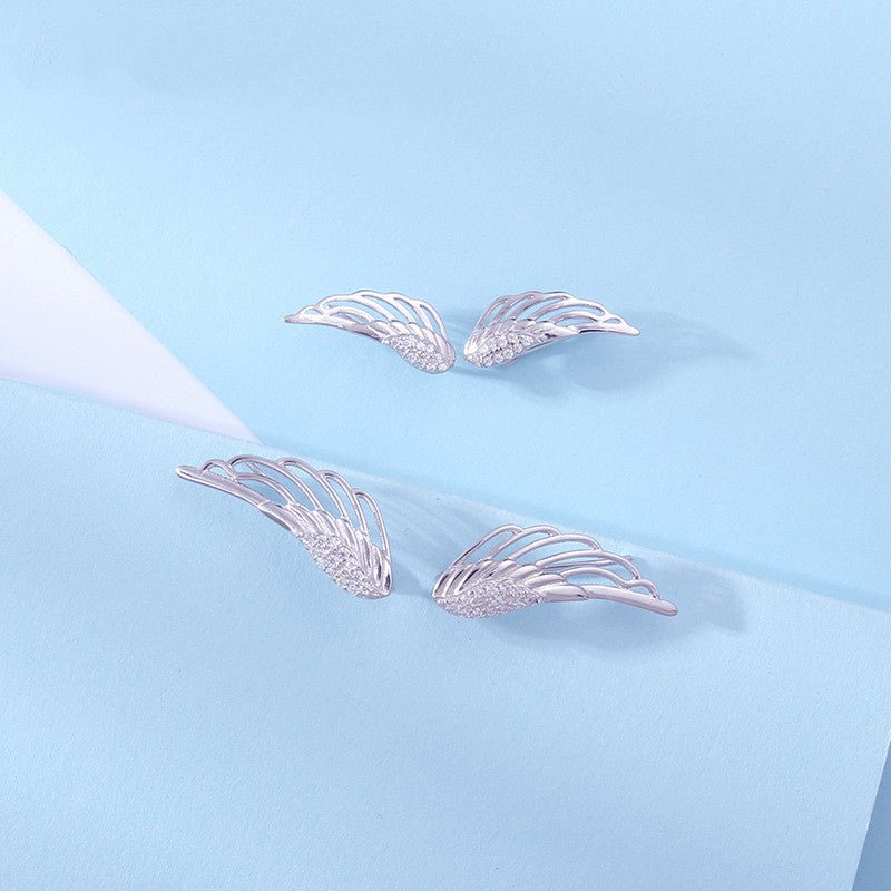 Angel Earrings: Celestial Charm Angel Wings-Jewearrings