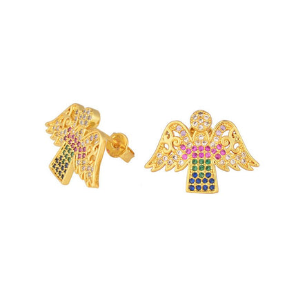 Angel Earrings Christmas Studs-Jewearrings