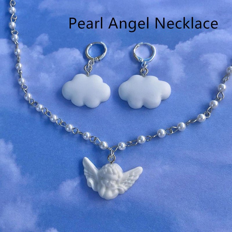 Angel Earrings Cloud Necklace Stud Earrings-Jewearrings