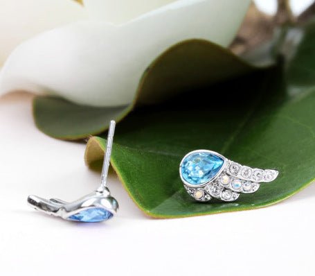 Angel Earrings Crystal Flashing Wings-Jewearrings