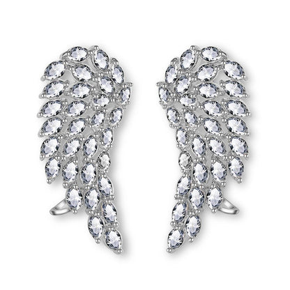 Angel Earrings Cubic Zirconia Studs-Jewearrings