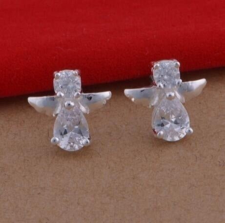 Angel Earrings Diamond Stud Earrings-Jewearrings