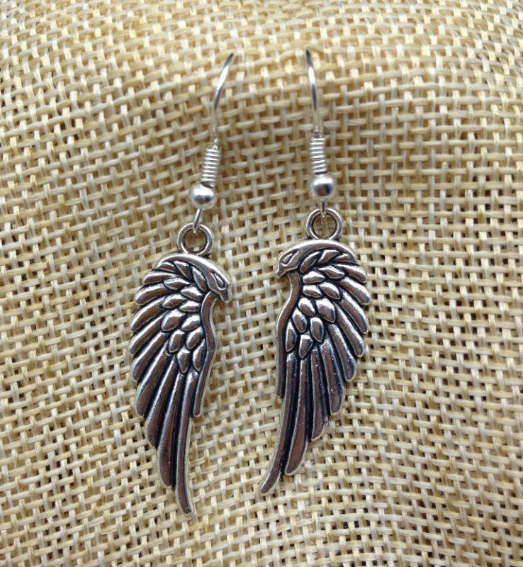 Angel Earrings: Divine Grace Angel Wings-Jewearrings