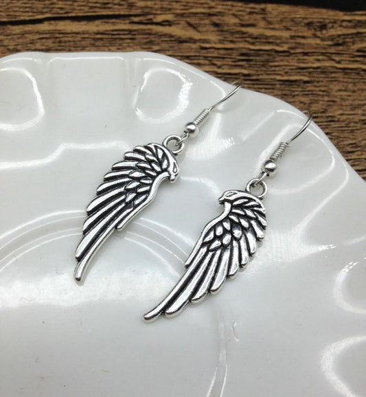 Angel Earrings: Divine Grace Angel Wings-Jewearrings