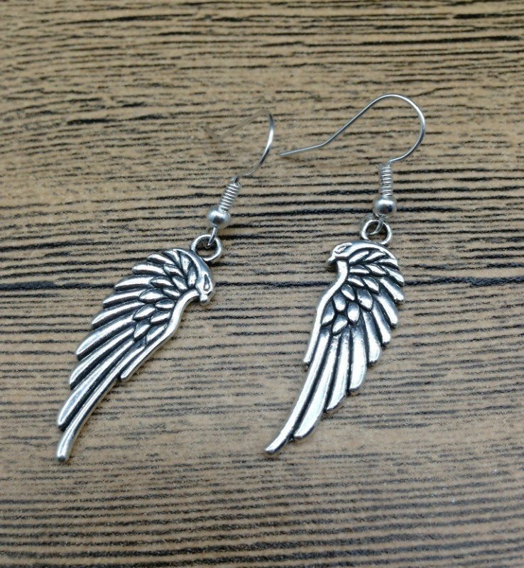 Angel Earrings: Divine Grace Angel Wings-Jewearrings