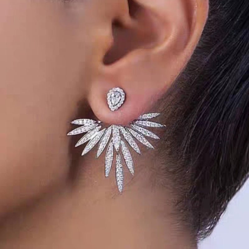 Angel Earrings: Elegant Zircon Angel Wings-Jewearrings