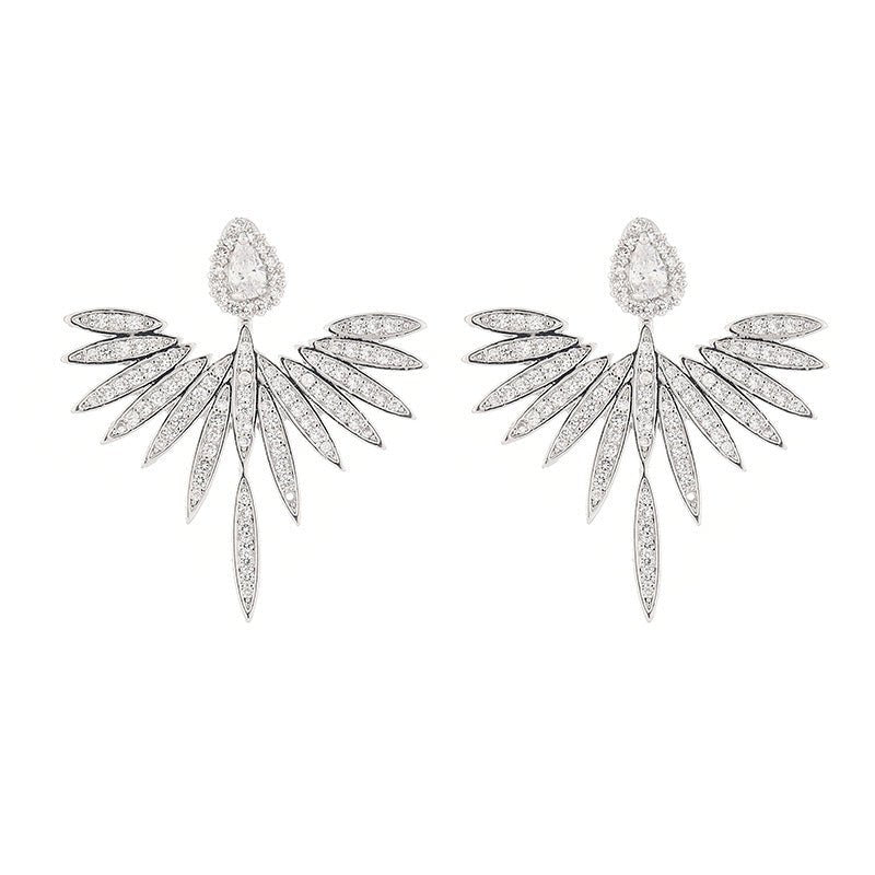 Angel Earrings: Elegant Zircon Angel Wings-Jewearrings