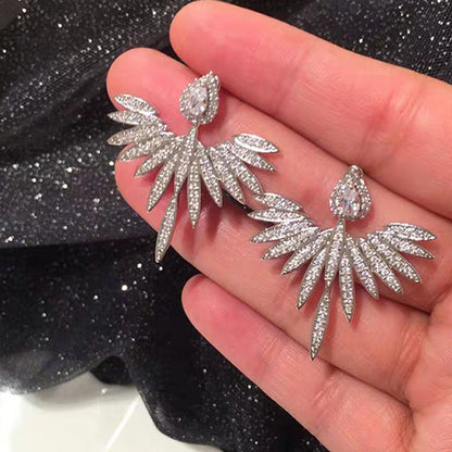 Angel Earrings: Elegant Zircon Angel Wings-Jewearrings