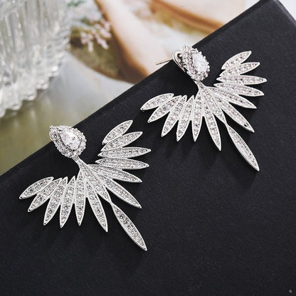 Angel Earrings: Elegant Zircon Angel Wings-Jewearrings