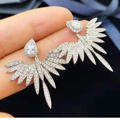 Angel Earrings: Elegant Zircon Angel Wings-Jewearrings