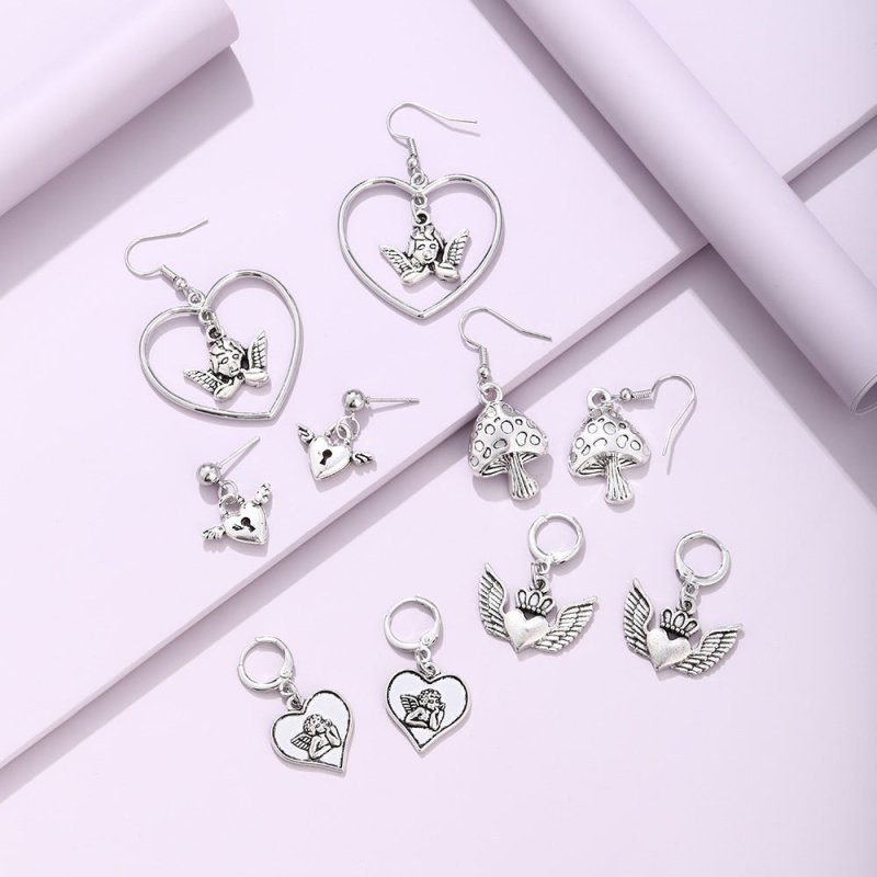 Angel Earrings Fashion Cutout Alloy Earrings-Jewearrings