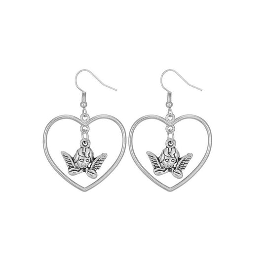 Angel Earrings Fashion Cutout Alloy Earrings-Jewearrings