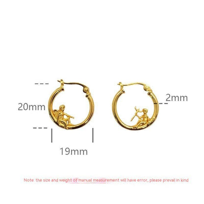 Angel Earrings Gold Plated Silver-Jewearrings