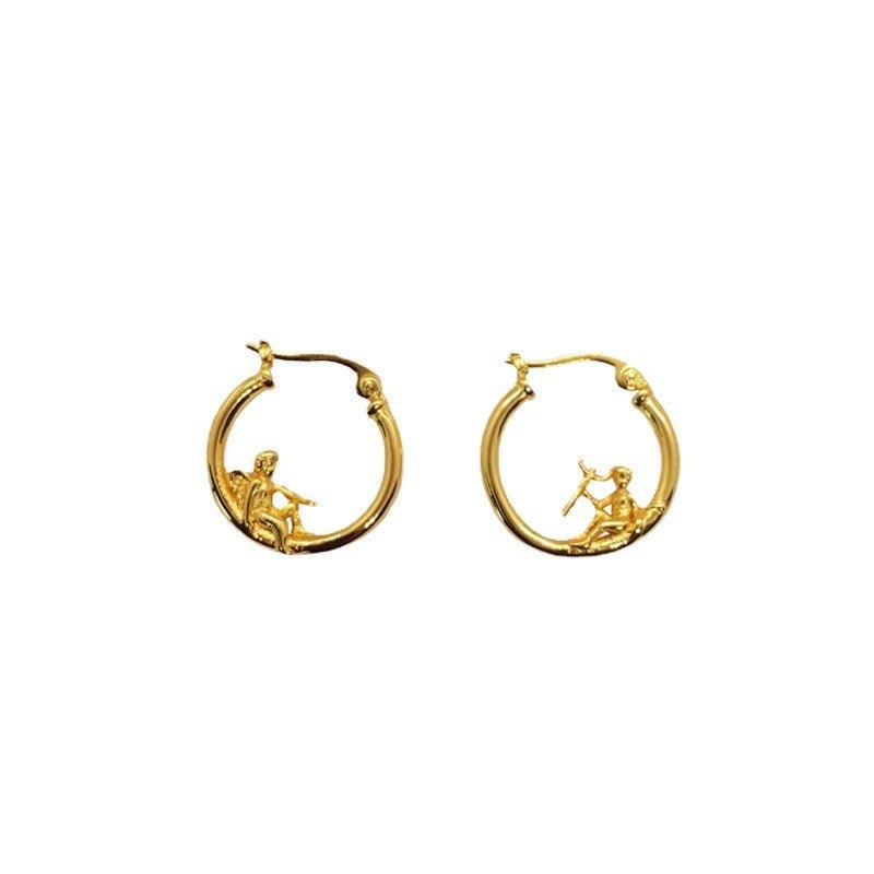 Angel Earrings Gold Plated Silver-Jewearrings