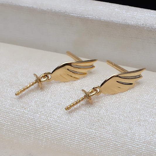 Angel Earrings Gold Wing Earrings-Jewearrings